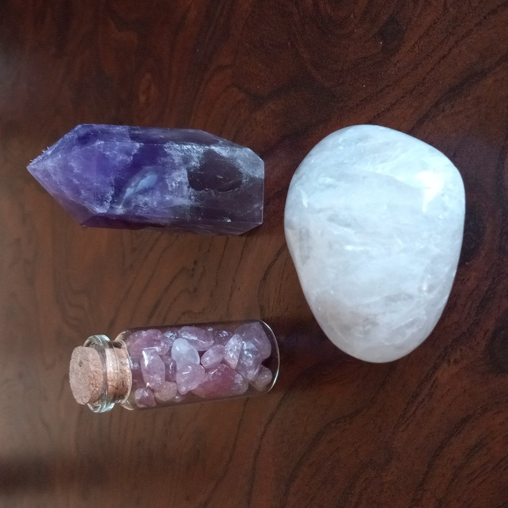 Bundle of Crystals..Heart, Tower & Bottle of Loose Stones.
